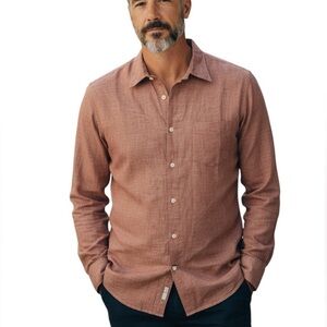 METROPOLITAN VIEW Men’s Plaid Irish Linen Button Down Shirt Size Large